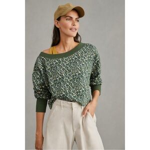 Anthropologie Daily Practice Boatneck Pullover Sweater Cropped Size Small